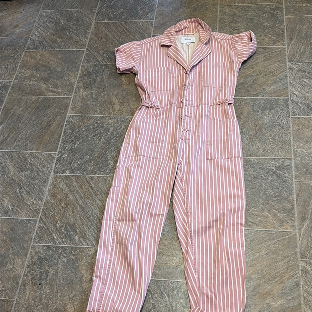 Pistola Pink Striped Jumpsuit